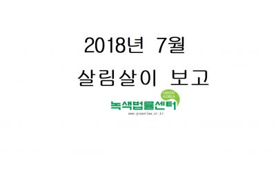 2018년 7월 살림살이 보고